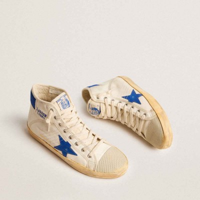 Golden Goose Francy Penstar Sneakers LAB In Nappa With Blue Star And Nylon Heel Tab