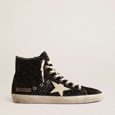 Golden Goose Francy Sneakers Penstar LTD Sneakers In Glitter With Ivory Star And Black Heel Tab