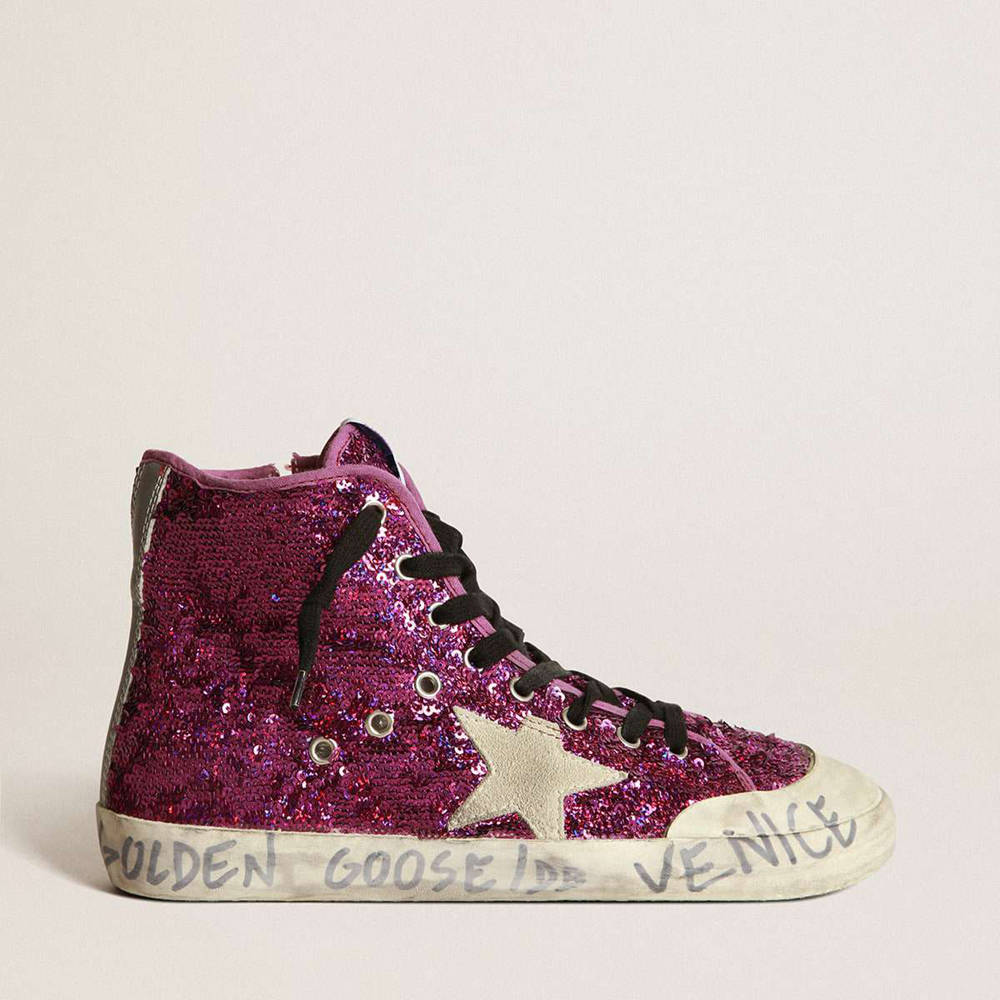 Golden Goose Francy Sneakers Sneakers With Sequins And Handwritten Lettering On The Outsole