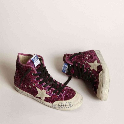 Golden Goose Francy Sneakers Sneakers With Sequins And Handwritten Lettering On The Outsole