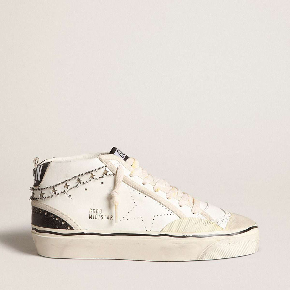 Golden Goose Hi Mid Star Sneakers LAB With Perforated Star And Flash With Cut-out Stars