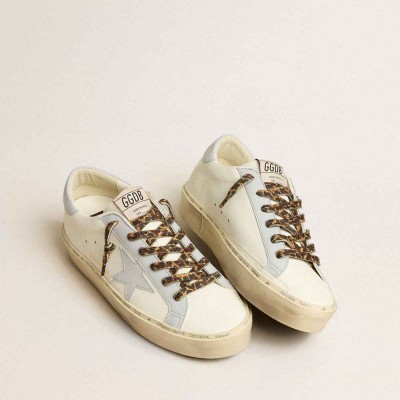 Golden Goose Hi Star LTD Sneakers In Leather With Light Blue Leather Star And Heel Tab