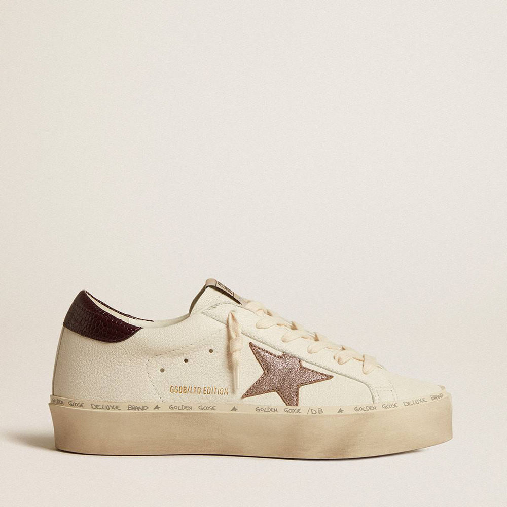 Golden Goose Hi Star LTD Sneakers In Nappa With Glitter Star And Lizard-print Heel Tab