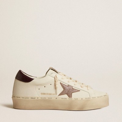 Golden Goose Hi Star LTD Sneakers In Nappa With Glitter Star And Lizard-print Heel Tab