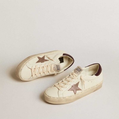 Golden Goose Hi Star LTD Sneakers In Nappa With Glitter Star And Lizard-print Heel Tab