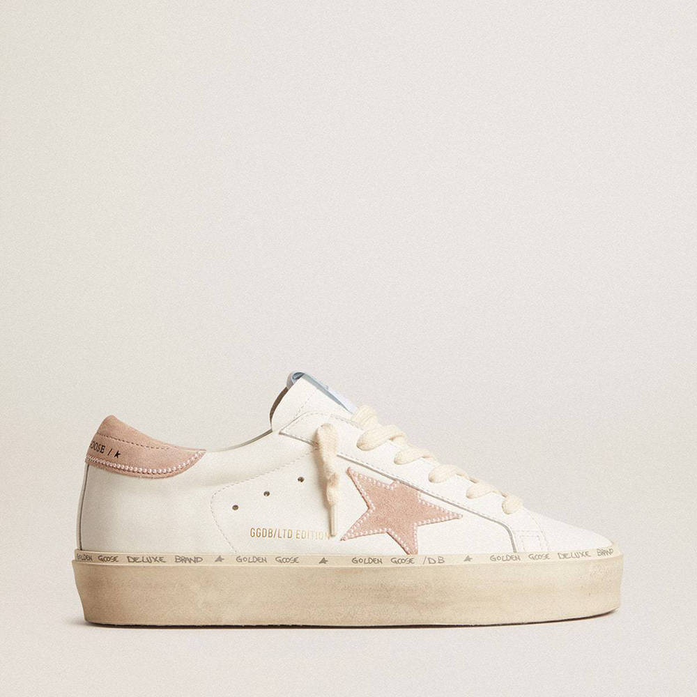 Golden Goose Hi Star LTD Sneakers With Old Rose Suede Star And Heel Tab With Pearls