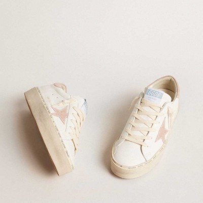 Golden Goose Hi Star LTD Sneakers With Old Rose Suede Star And Heel Tab With Pearls