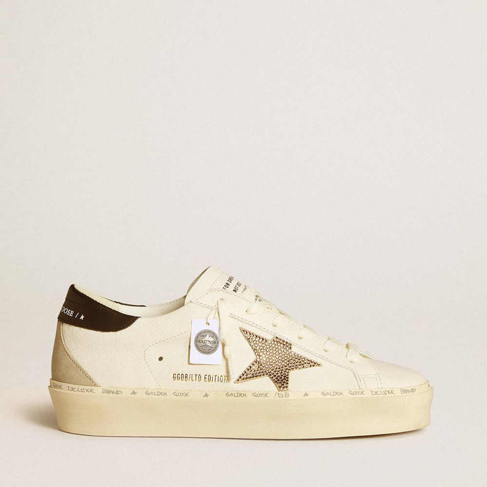 Golden Goose Hi Star LTD Sneakers With Swarovski Crystal Star And Black Leather Heel Tab