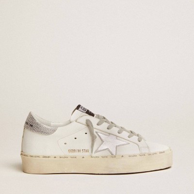 Golden Goose Hi Star Sneakers With Star And Metallic Silver Heel