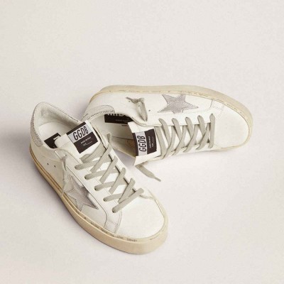 Golden Goose Hi Star Sneakers With Star And Metallic Silver Heel