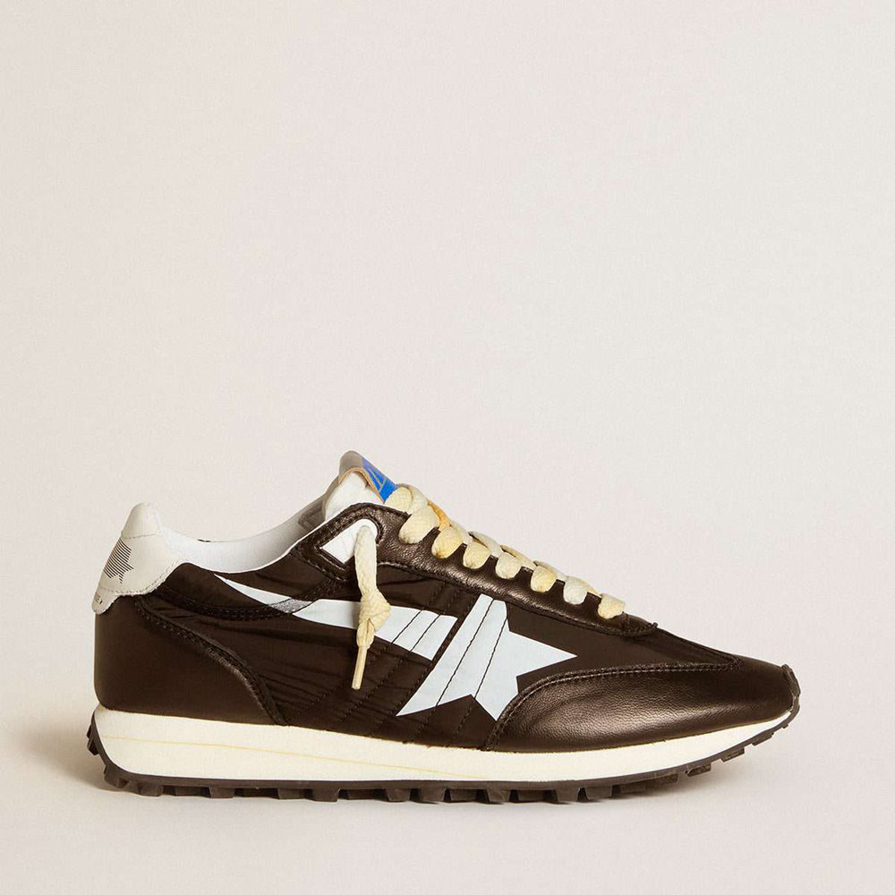 Golden Goose Marathon Shoes With Black Nylon Upper And White Star