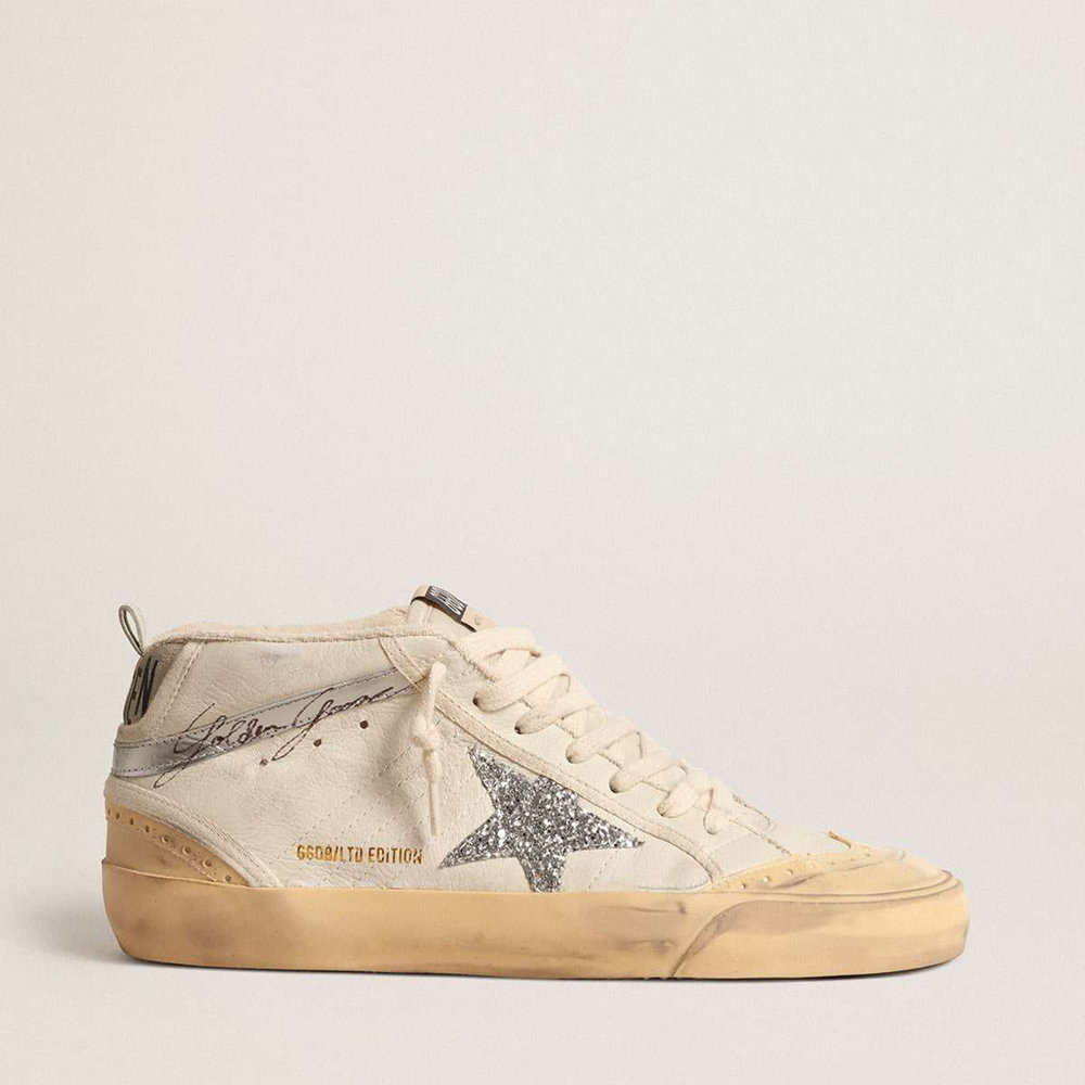 Golden Goose Mid Star LTD Sneakers With Glitter Star And Metallic Leather Flash