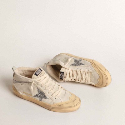 Golden Goose Mid Star LTD Sneakers With Glitter Star And Metallic Leather Flash