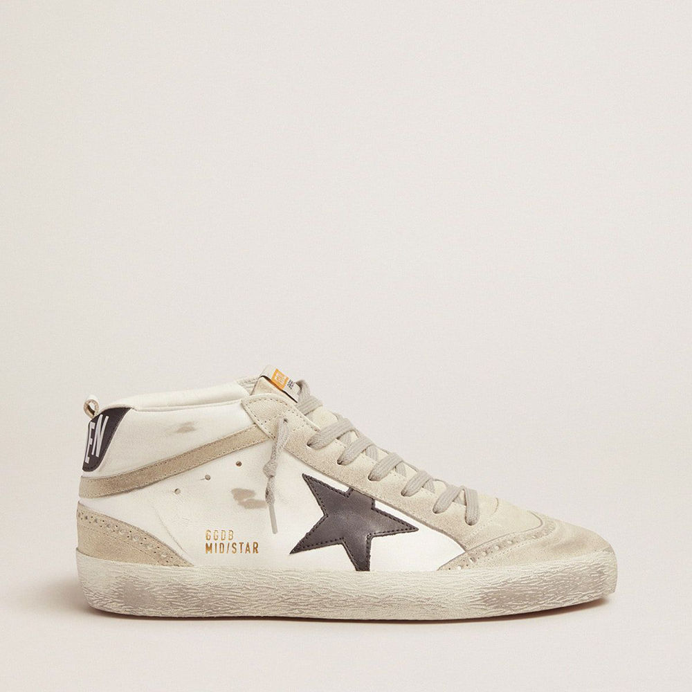 Golden Goose Mid Star Sneakers White With Black Star