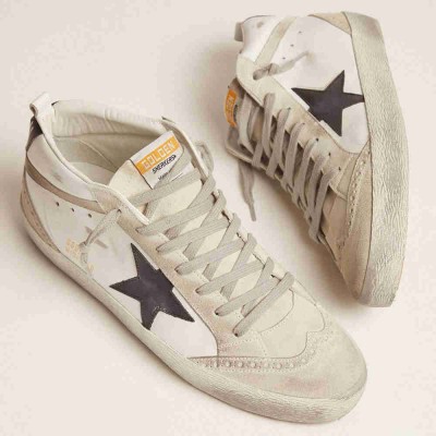 Golden Goose Mid Star Sneakers White With Black Star