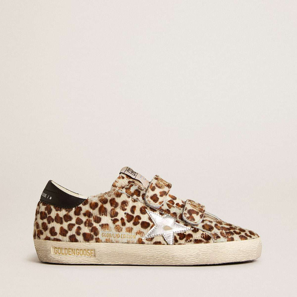 Golden Goose Old School LTD Sneakers In Pony Skin With Silver Star And Leather Heel Tab