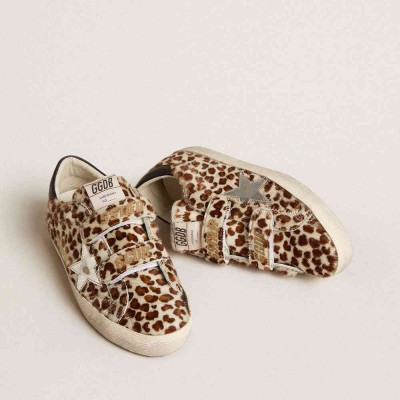 Golden Goose Old School LTD Sneakers In Pony Skin With Silver Star And Leather Heel Tab