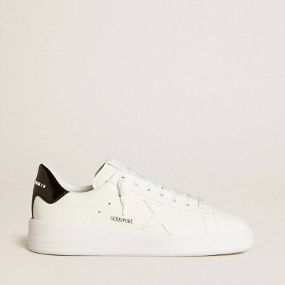 Golden Goose Purestar Sneakers With Leather Star And Black Patent Leather Heel Tab