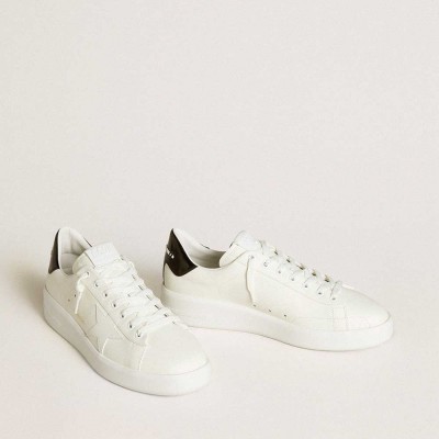 Golden Goose Purestar Sneakers With Leather Star And Black Patent Leather Heel Tab