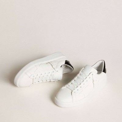 Golden Goose Purestar Sneakers With Leather Star And Black Patent Leather Heel Tab