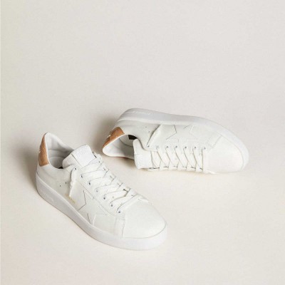 Golden Goose Purestar Sneakers With Leather Star And Croc-print Leather Heel Tab