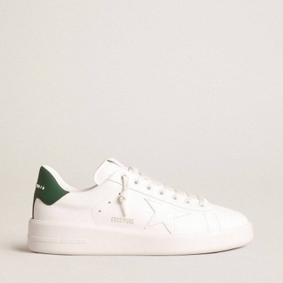 Golden Goose Purestar Sneakers With White Bio-based Star And Mat Green Leather Heel Tab