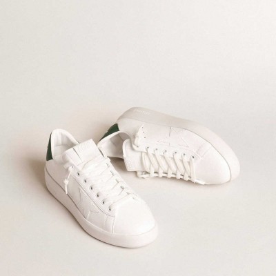 Golden Goose Purestar Sneakers With White Bio-based Star And Mat Green Leather Heel Tab