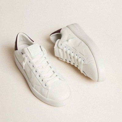 Golden Goose Purestar Sneakers With White Leather Star And Plum Leather Heel Tab