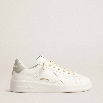 Golden Goose Purestar Sneakers With White Star And Gray Leather Heel Tab