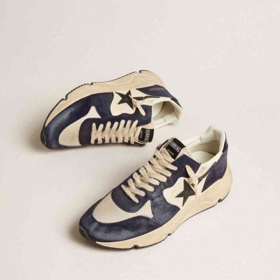 Golden Goose Running Sole Shoes In Black And Beige Nappa Leather With Black Star And Heel Tab