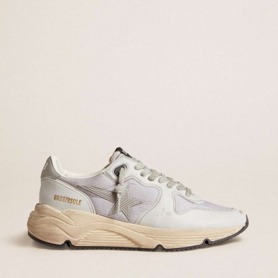 Golden Goose Running Sole Shoes In Nylon And Nappa With Rubber Star And Leather Heel Tab
