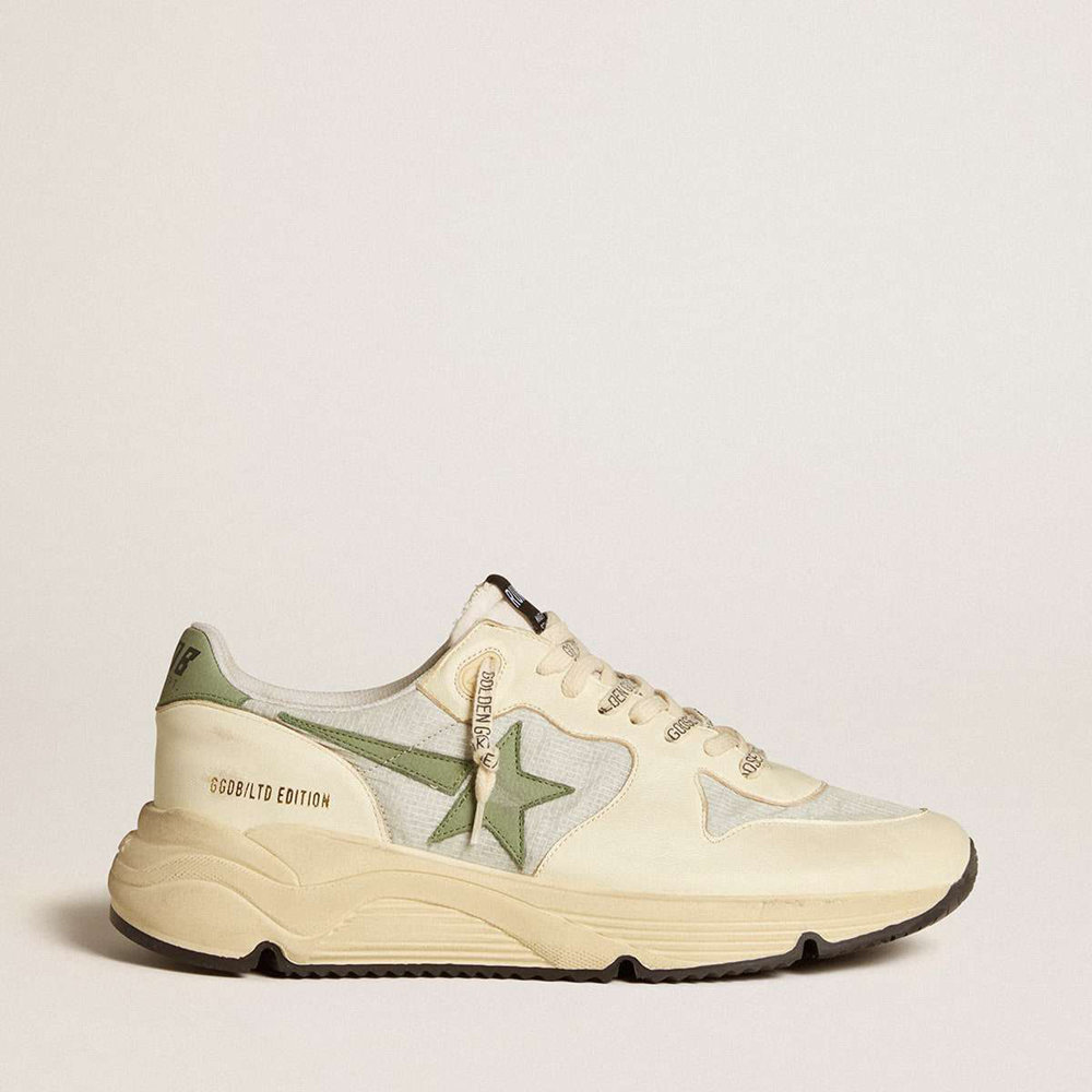 Golden Goose Running Sole LTD Shoes In Nylon And Nappa With Nubuck Star And Heel Tab
