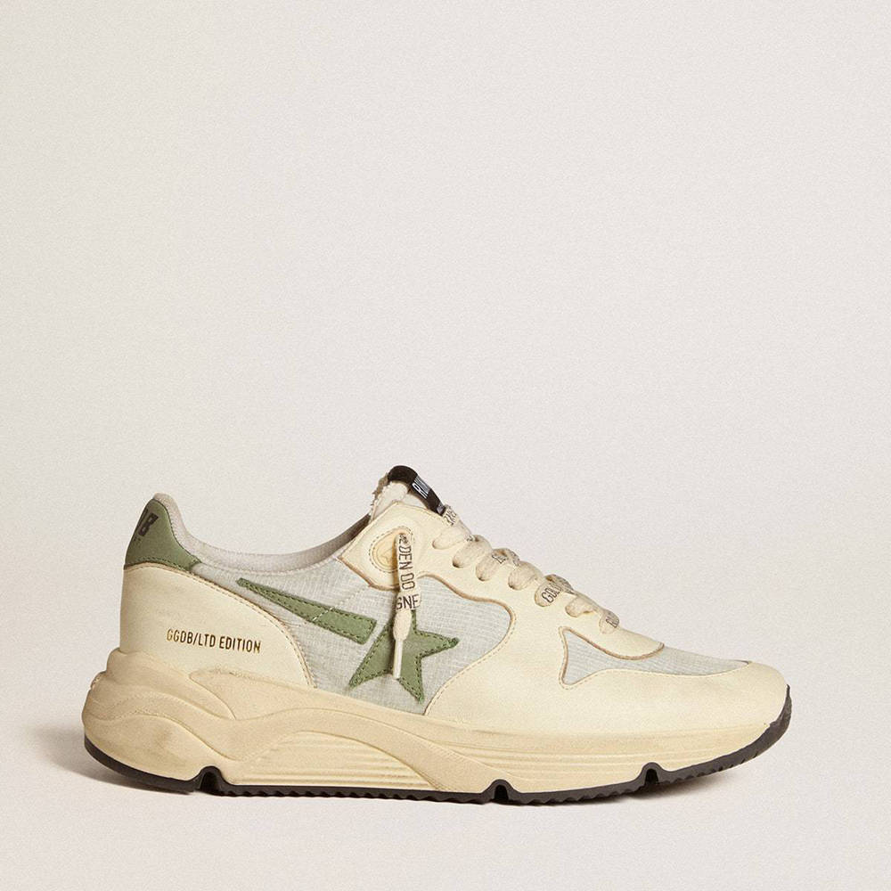 Golden Goose Running Sole LTD Shoes In Nylon And Nappa With Nubuck Star And Heel Tab