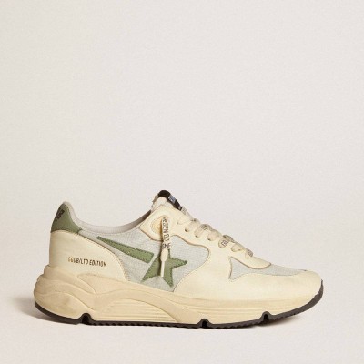 Golden Goose Running Sole LTD Shoes In Nylon And Nappa With Nubuck Star And Heel Tab