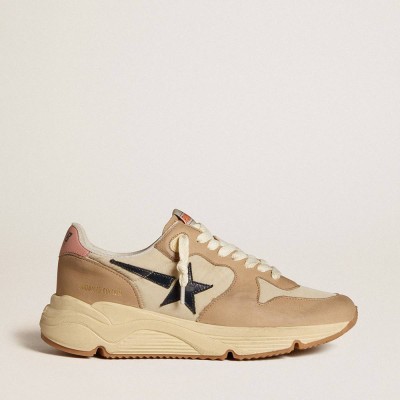Golden Goose Running Sole LTD Shoes In Nylon And Nubuck With Leather Star And Heel Tab