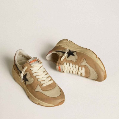 Golden Goose Running Sole LTD Shoes In Nylon And Nubuck With Leather Star And Heel Tab