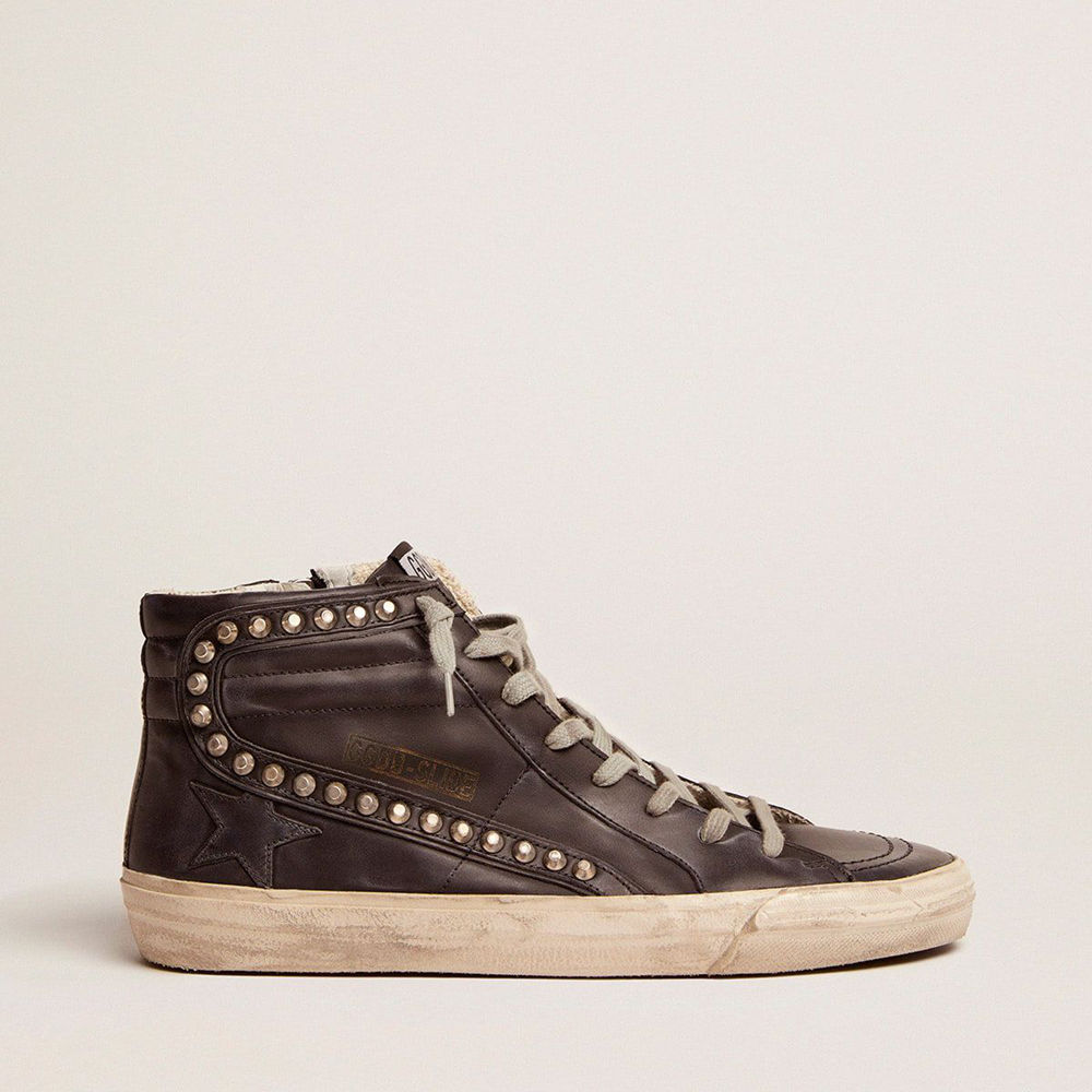 Golden Goose Slide Sneakers Black With Studs