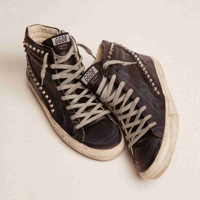 Golden Goose Slide Sneakers Black With Studs