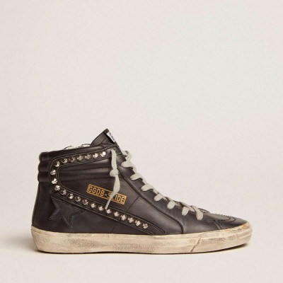 Golden Goose Slide Sneakers Black With Studs