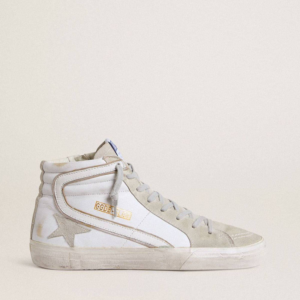 Golden Goose Slide Sneakers In Leather With Suede Details