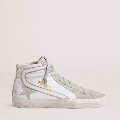 Golden Goose Slide Sneakers In Leather With Suede Details