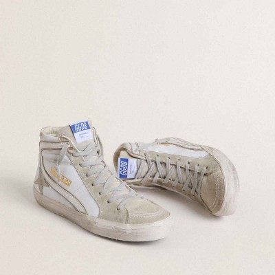 Golden Goose Slide Sneakers In Leather With Suede Details