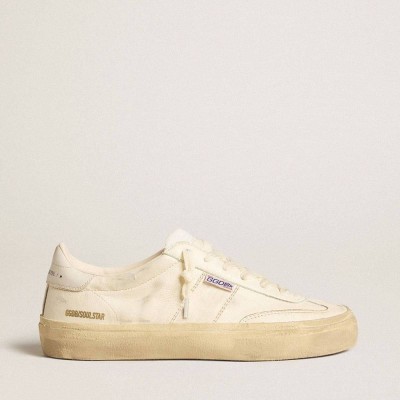 Golden Goose Soul Star Sneakers In White Nappa Leather With White Leather Star