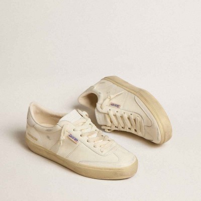 Golden Goose Soul Star Sneakers In White Nappa With White Leather Heel Tab
