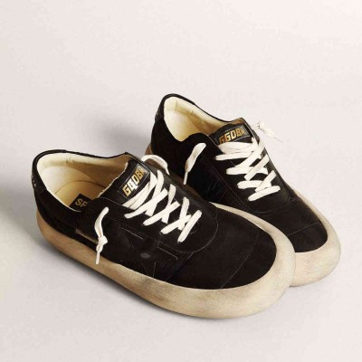 Golden Goose Space-Star Sneakers In Nylon With Black Leather Star And Heel Tab