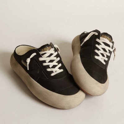Golden Goose Space-Star Sneakers Sabots With Leather Star And Shearling Lining