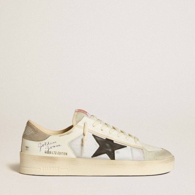 Golden Goose Stardan Sneakers In Leather And Nylon With Black Leather Star And Nubuck Heel Tab