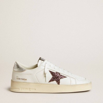 Golden Goose Stardan Sneakers In Nappa With Glitter Star And Metallic Leather Heel Tab