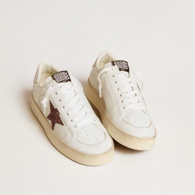 Golden Goose Stardan Sneakers In Nappa With Glitter Star And Metallic Leather Heel Tab