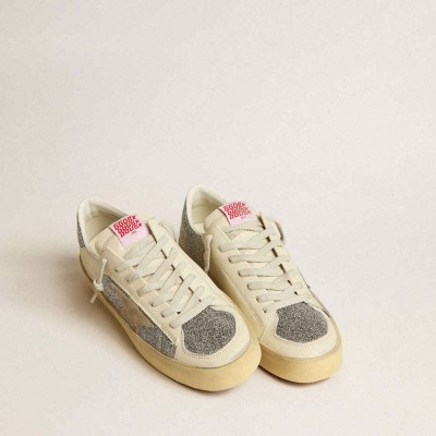 Golden Goose Stardan Sneakers In Suede With Sand Star And Swarovski Crystal Inserts